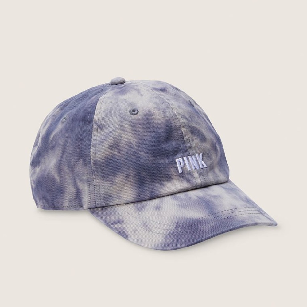 Victoria's Secret PINK Baseball Hat Grey Tint Tie Dye One Size NEW